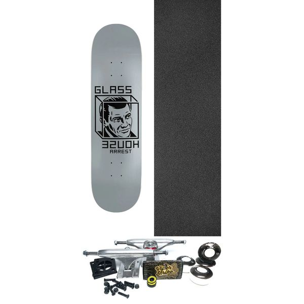 Glass House Skateboards House Arrest Silver Skateboard Deck - 8.5" x 32.125" - Complete Skateboard Bundle